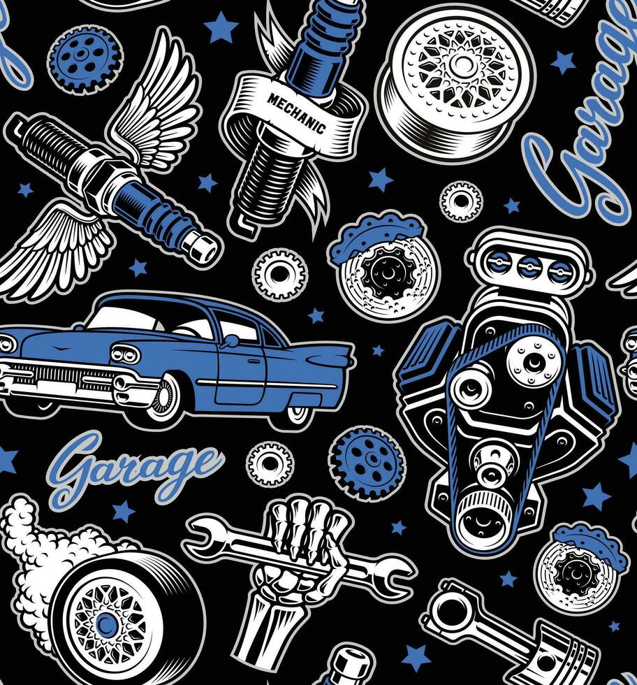 auto parts seamless background vector