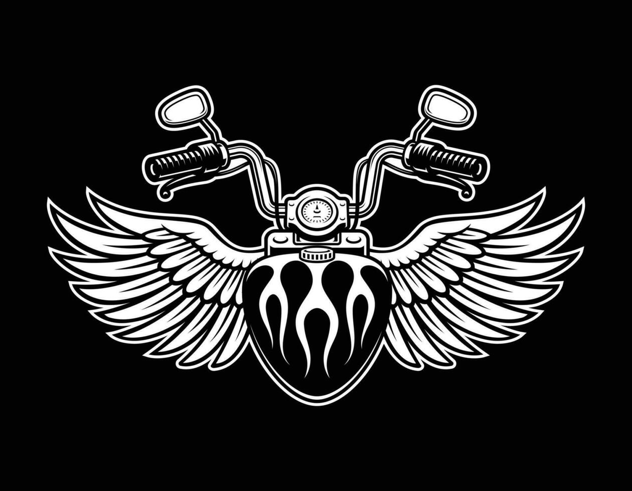 motorcycle steering wheel with wings vector