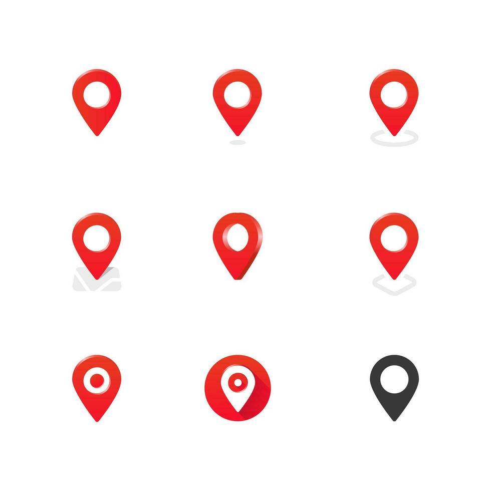 Red Location Icon Symbol vector