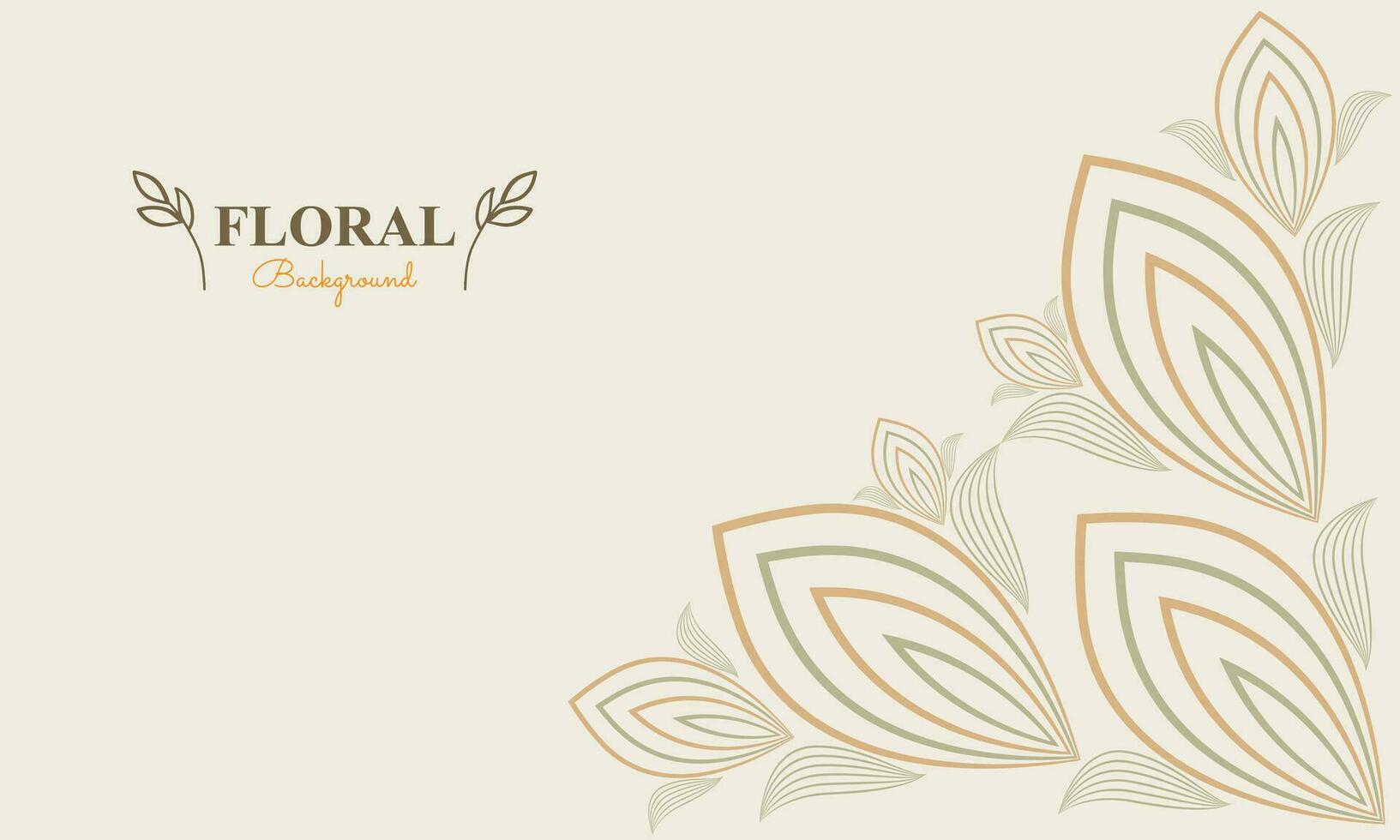 floral background with abstract natural shape, leaf and floral ornament in soft pastel color style vector