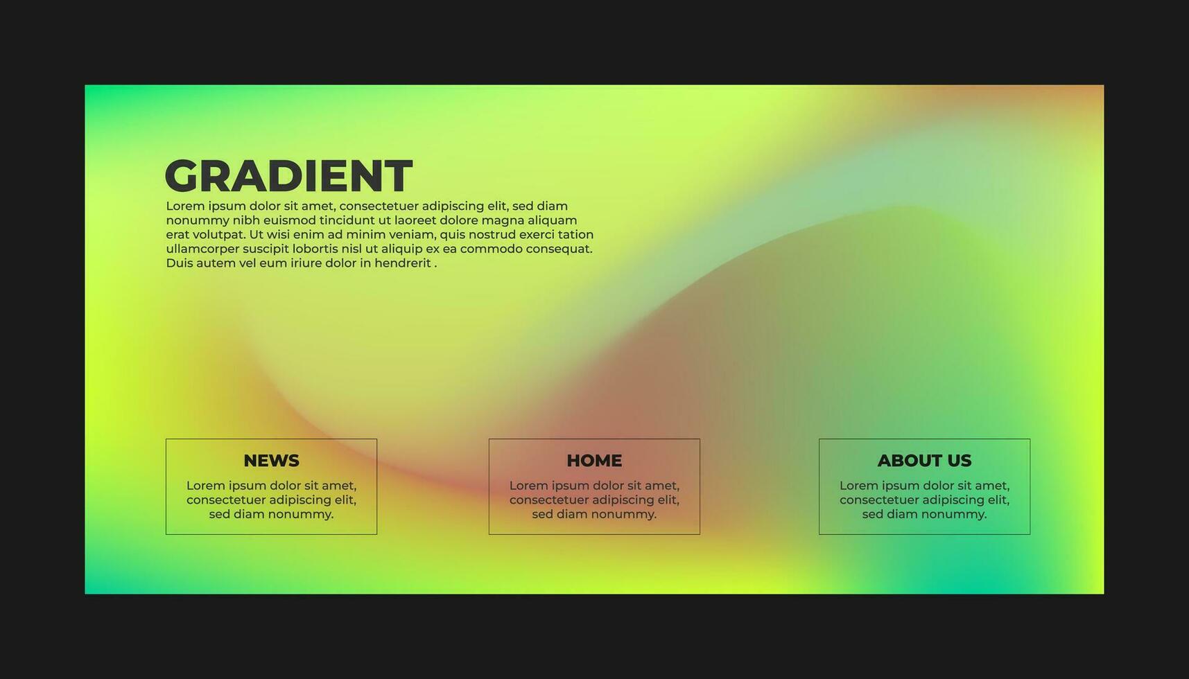 Abstract color gradient modern blurred background and film grain texture template with an elegant vector