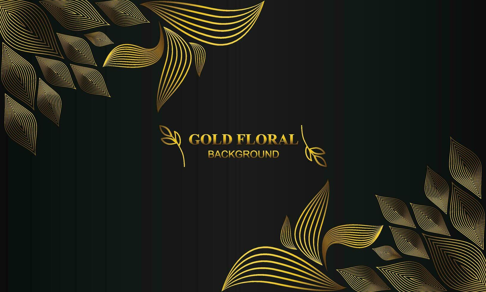 beautiful gold floral background with floral, flower and leaf ornament vector