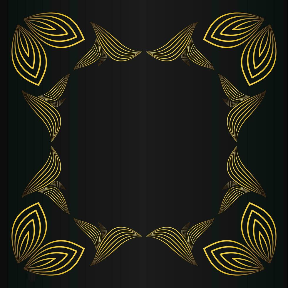 golden flower petal, luxury gold floral decoration vector