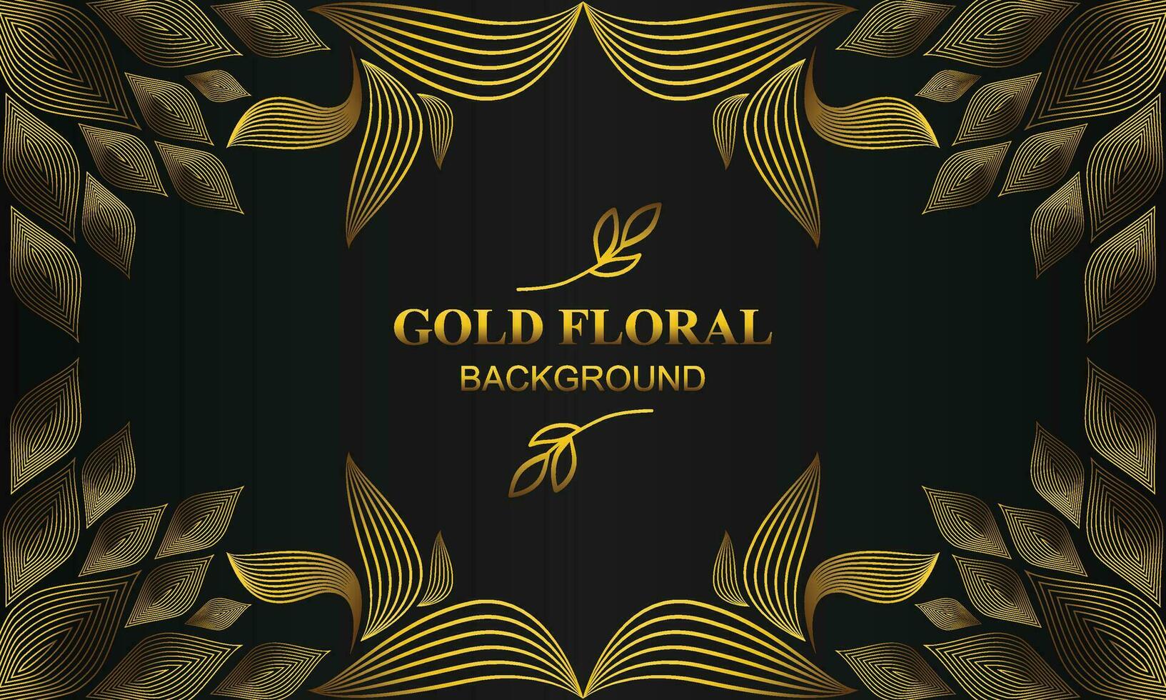 beautiful gold floral background with floral, flower and leaf ornament vector