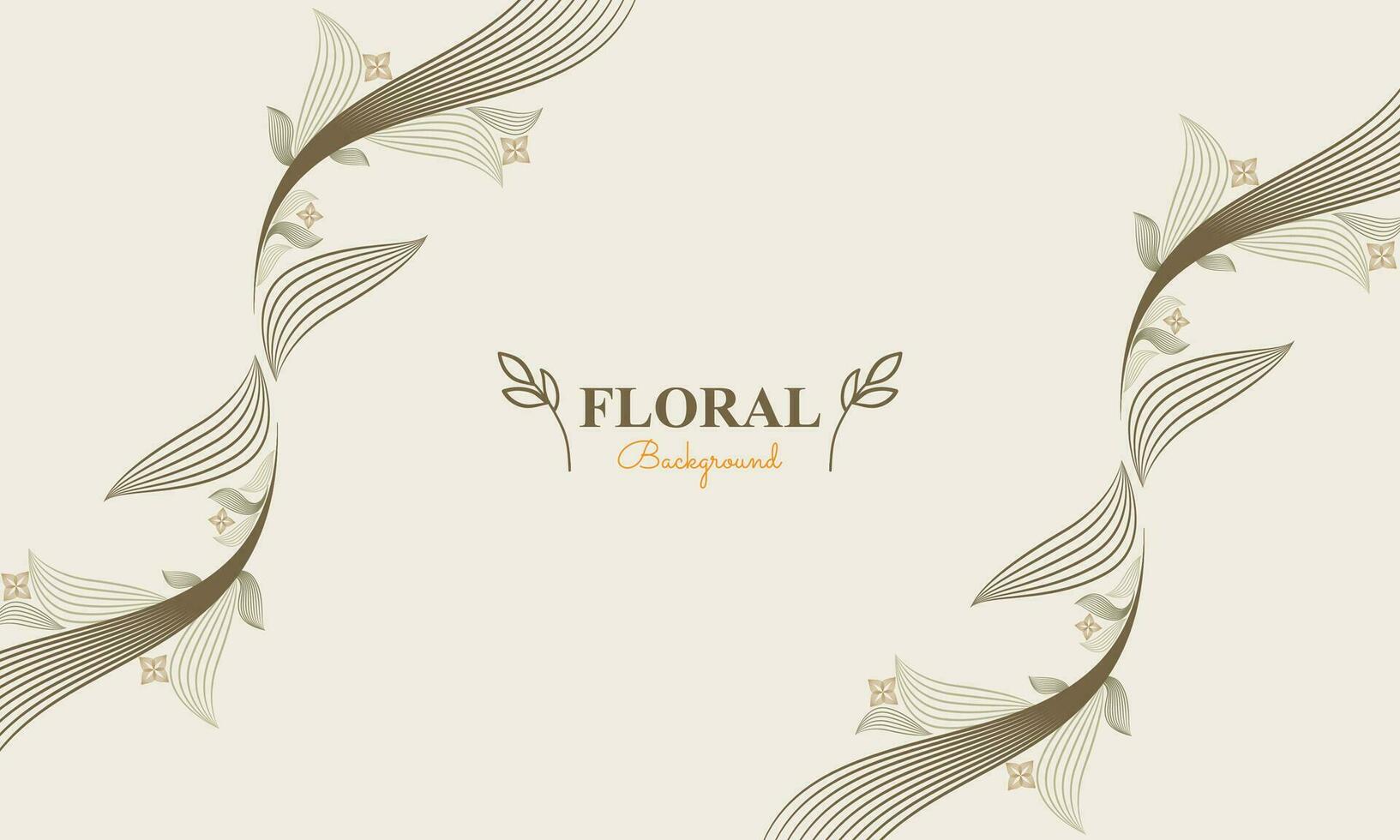 floral background with abstract natural shape, leaf and floral ornament in soft pastel color style vector