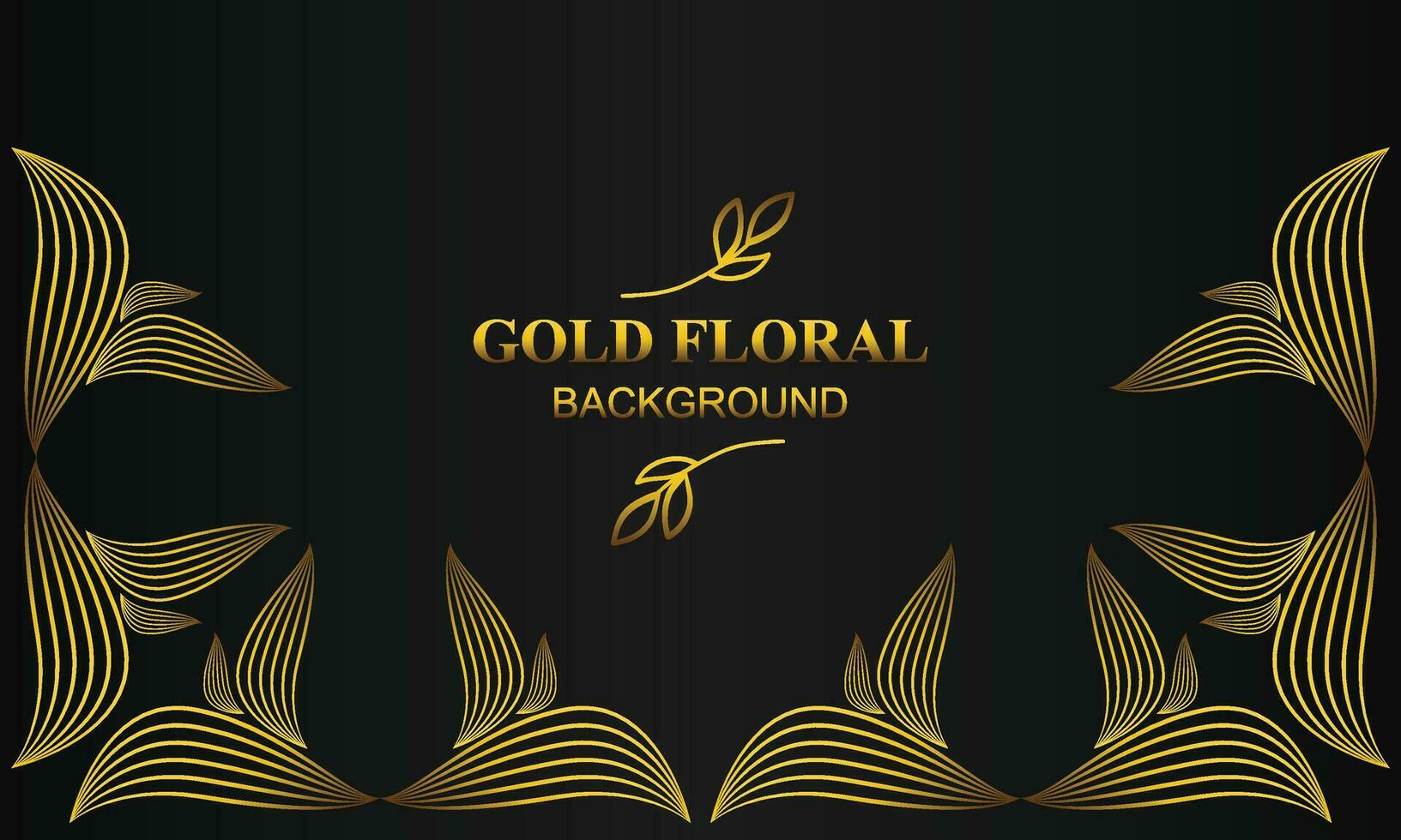 beautiful gold floral background with floral, flower and leaf ornament vector