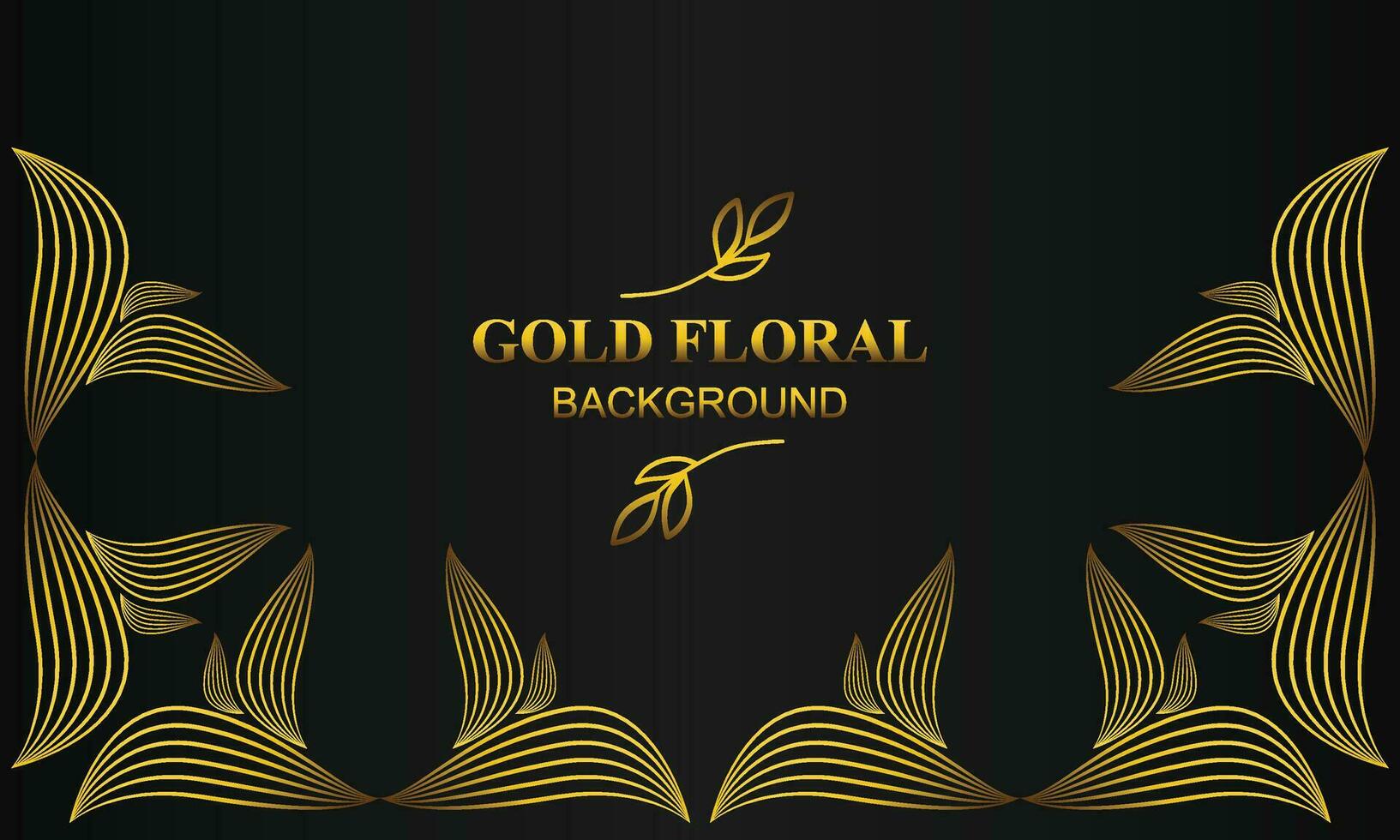 beautiful gold floral background with floral, flower and leaf ornament vector