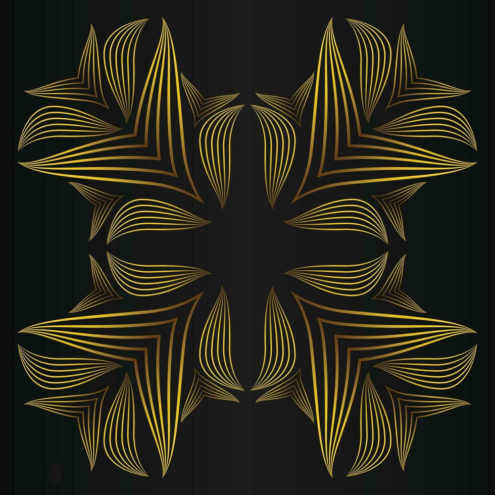 dorado flor pétalo, lujo oro floral decoración vector