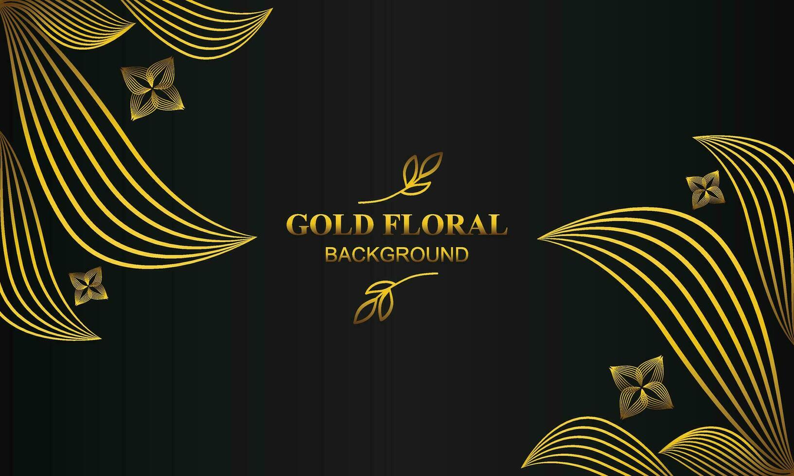 beautiful gold floral background with floral, flower and leaf ornament vector