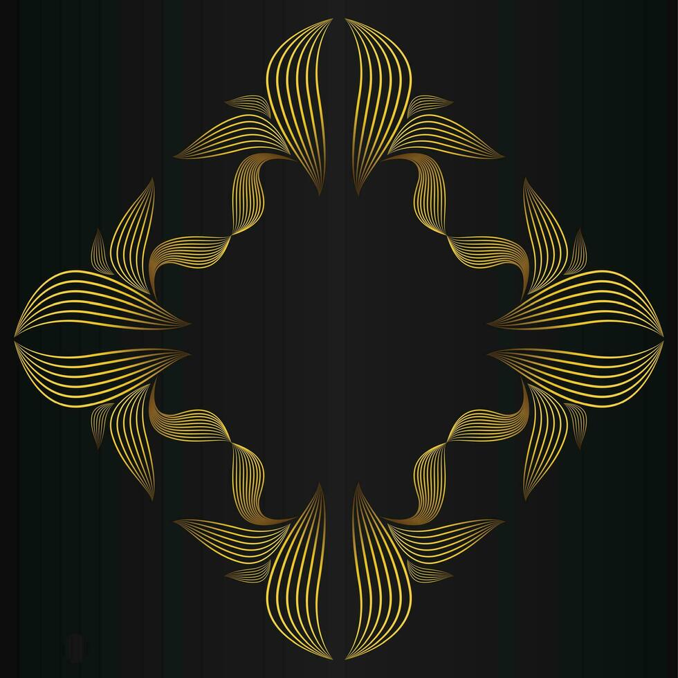 golden flower petal, luxury gold floral decoration vector