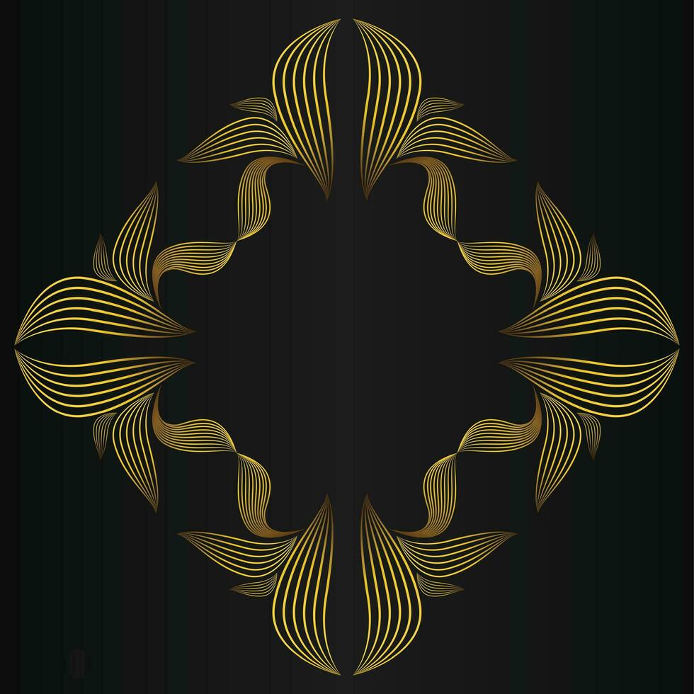 dorado flor pétalo, lujo oro floral decoración vector