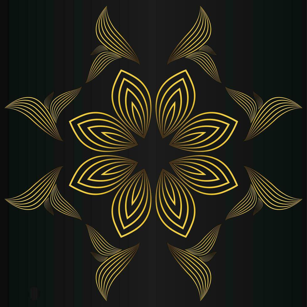 dorado flor pétalo, lujo oro floral decoración vector