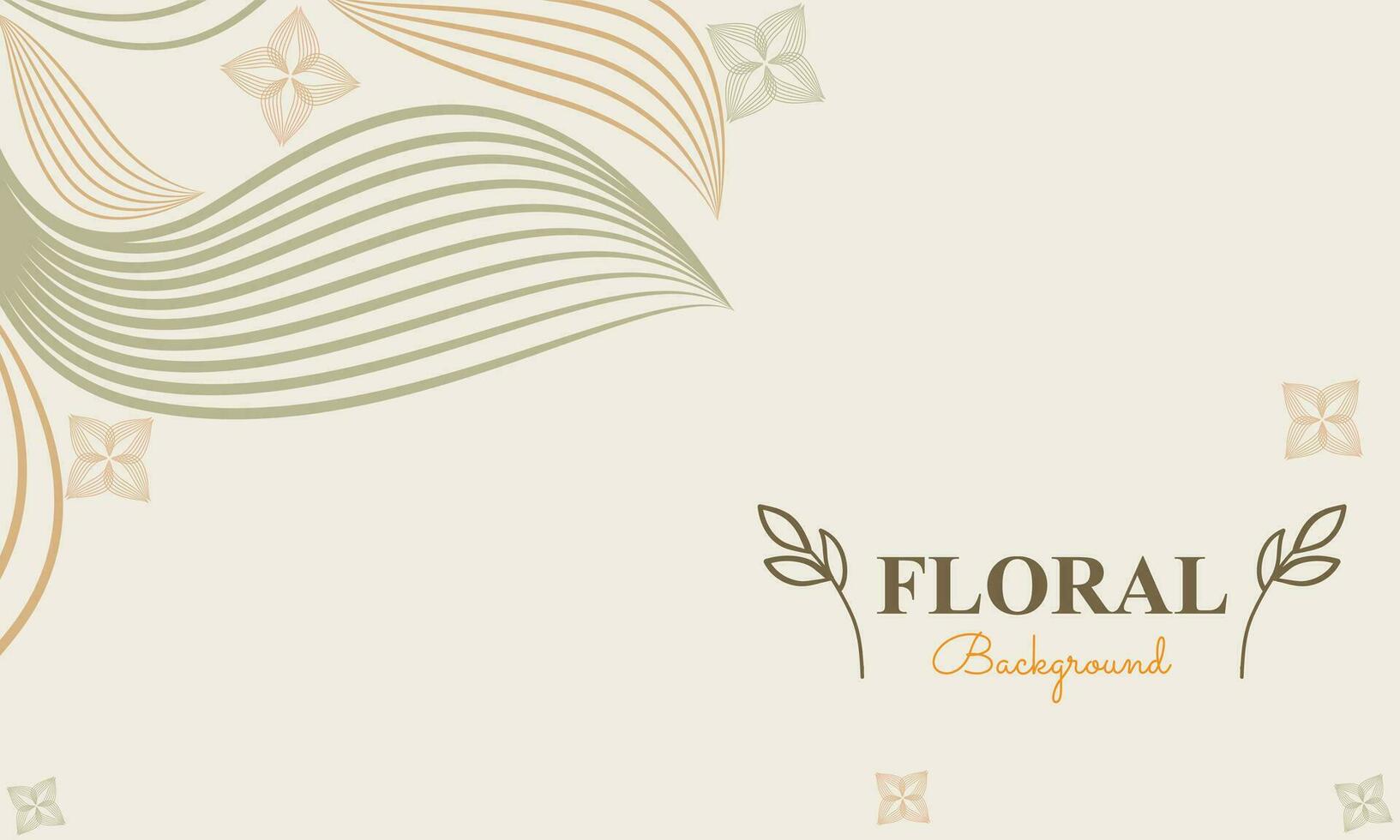 natural floral background with abstract natural shape, leaf and floral ornament in soft color style vector