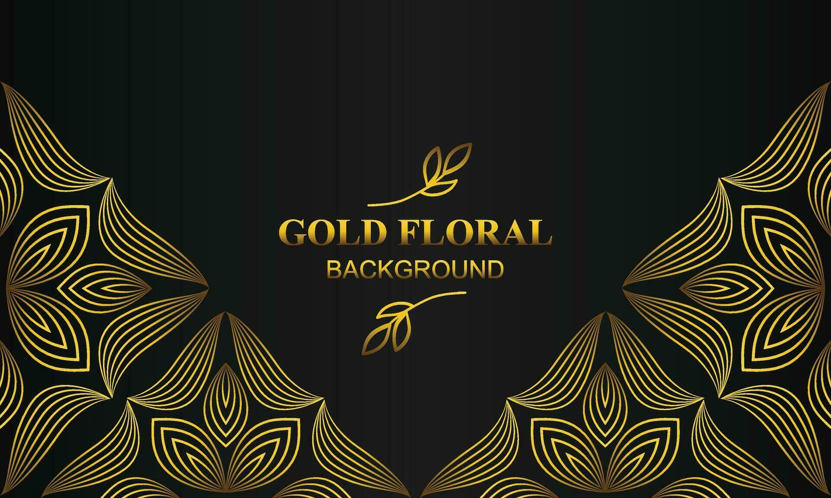 beautiful gold floral background with floral, flower and leaf ornament vector