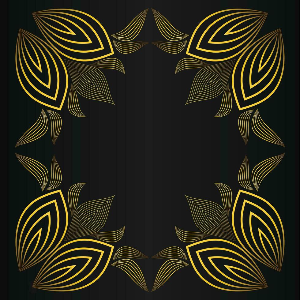 golden flower petal, luxury gold floral decoration vector