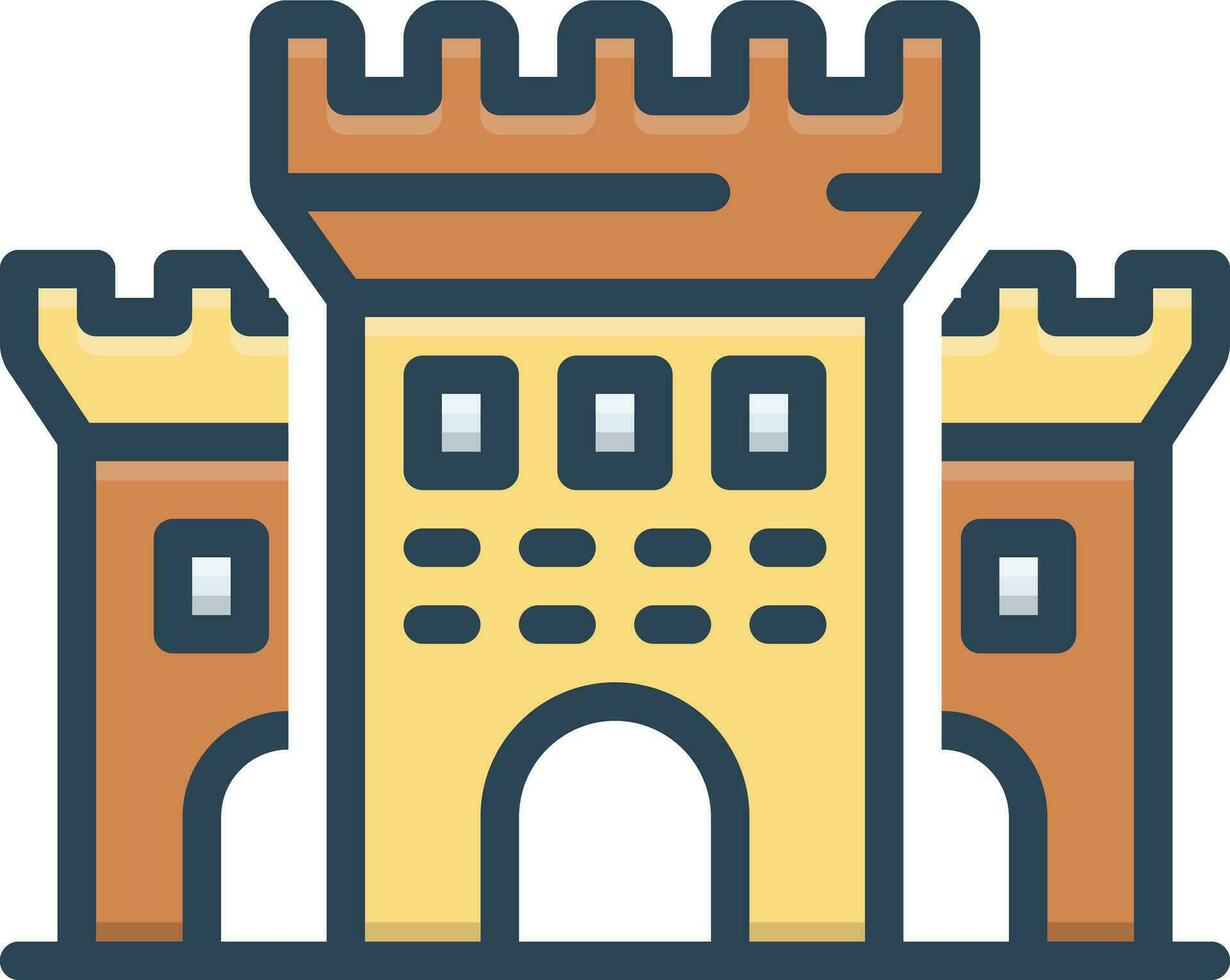 color icon for castle vector