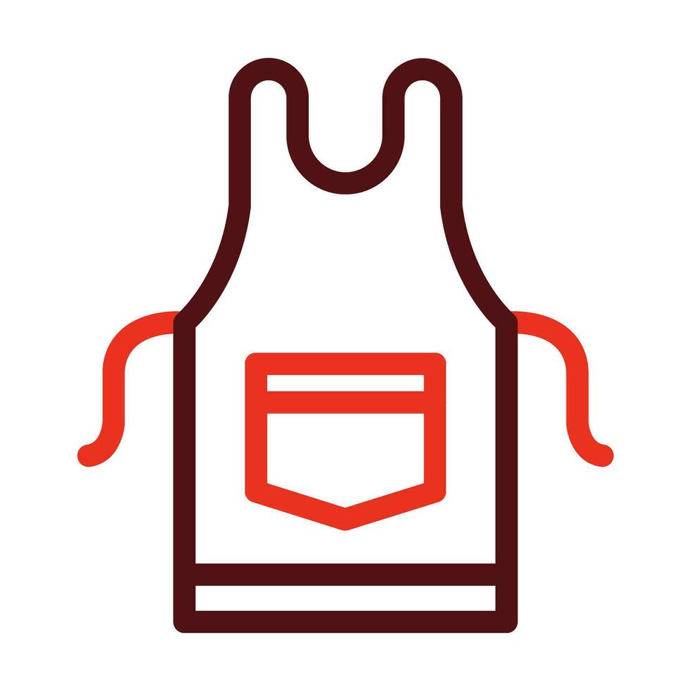 Apron Vector Thick Line Two Color Icons For Personal And Commercial Use.