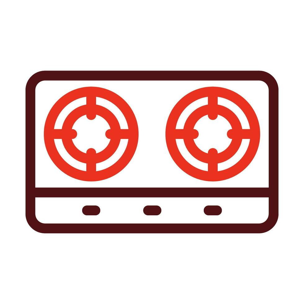 Stove Vector Thick Line Two Color Icons For Personal And Commercial Use.