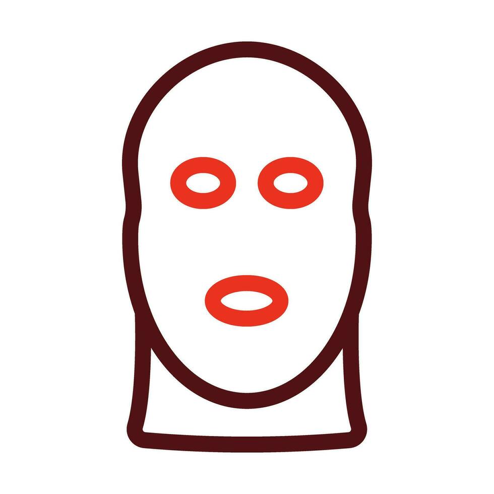 Balaclava Vector Thick Line Two Color Icons For Personal And Commercial Use.
