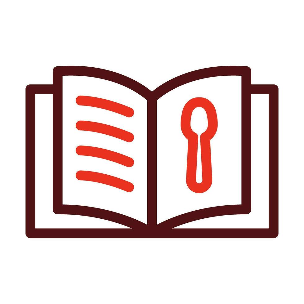 Cook Book Vector Thick Line Two Color Icons For Personal And Commercial Use.