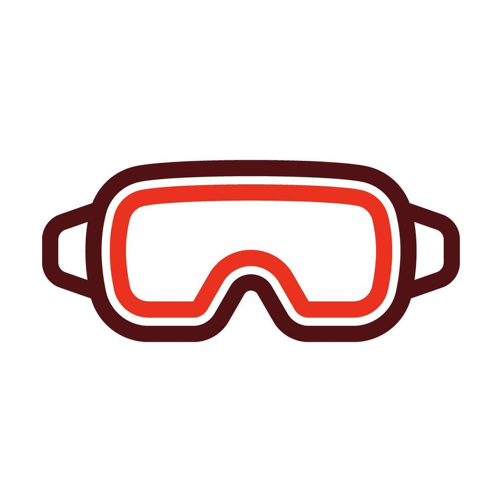 Goggles Vector Thick Line Two Color Icons For Personal And Commercial Use.