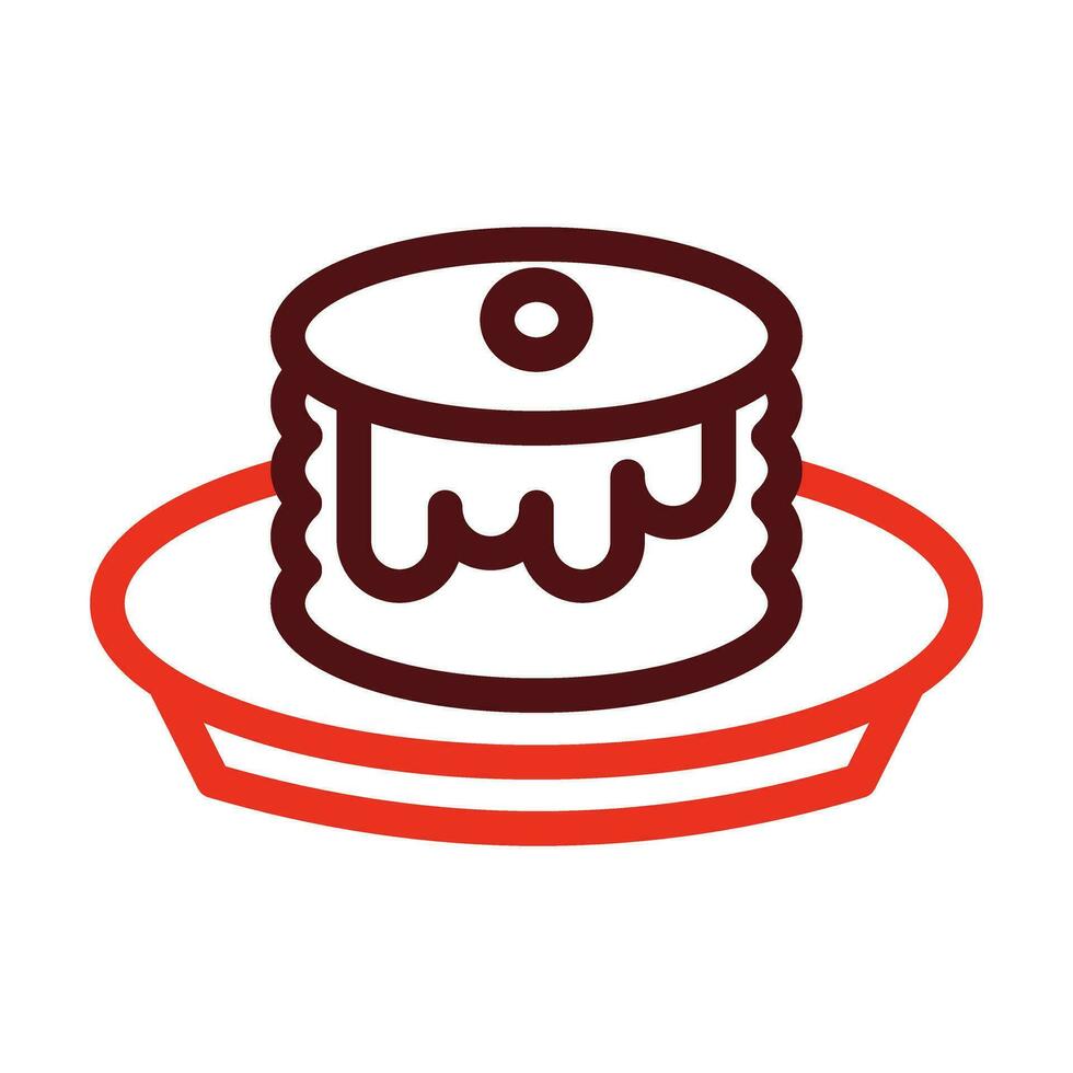 Pancake Vector Thick Line Two Color Icons For Personal And Commercial Use.