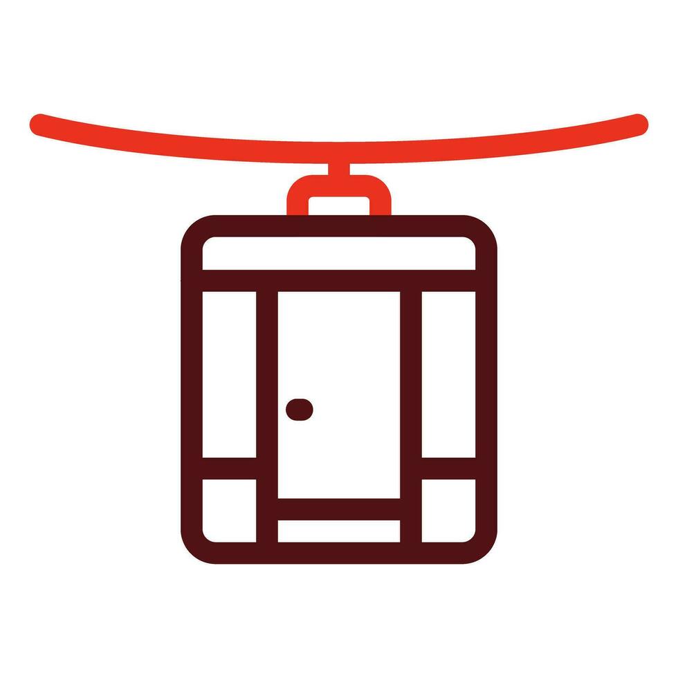 Cableway Vector Thick Line Two Color Icons For Personal And Commercial Use.