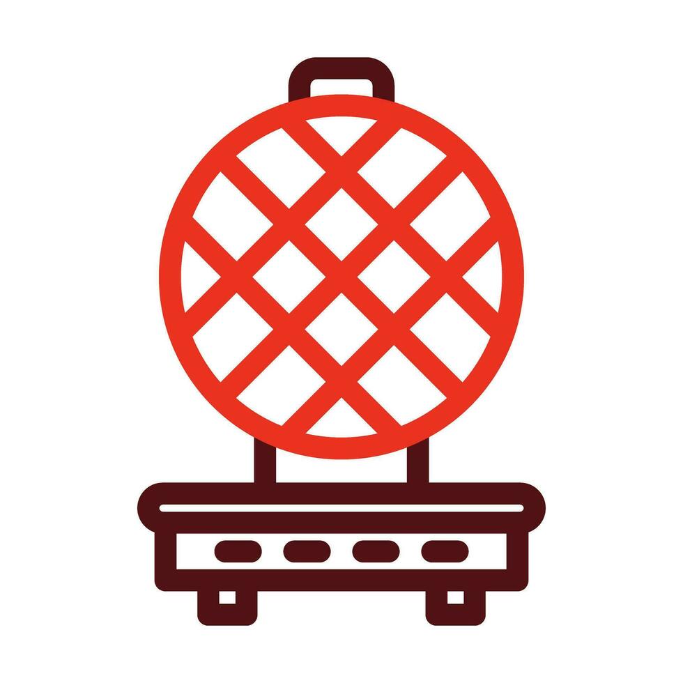 Waffle Iron Vector Thick Line Two Color Icons For Personal And Commercial Use.