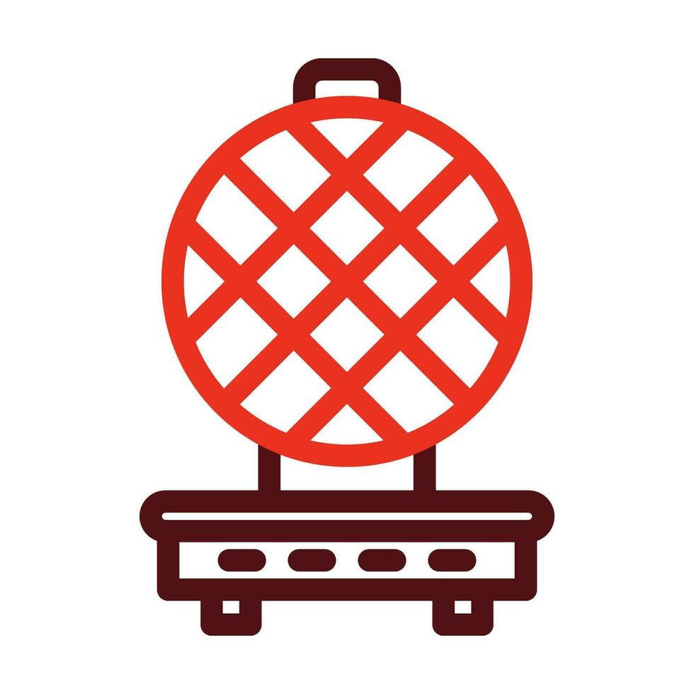 Waffle Iron Vector Thick Line Two Color Icons For Personal And Commercial Use.