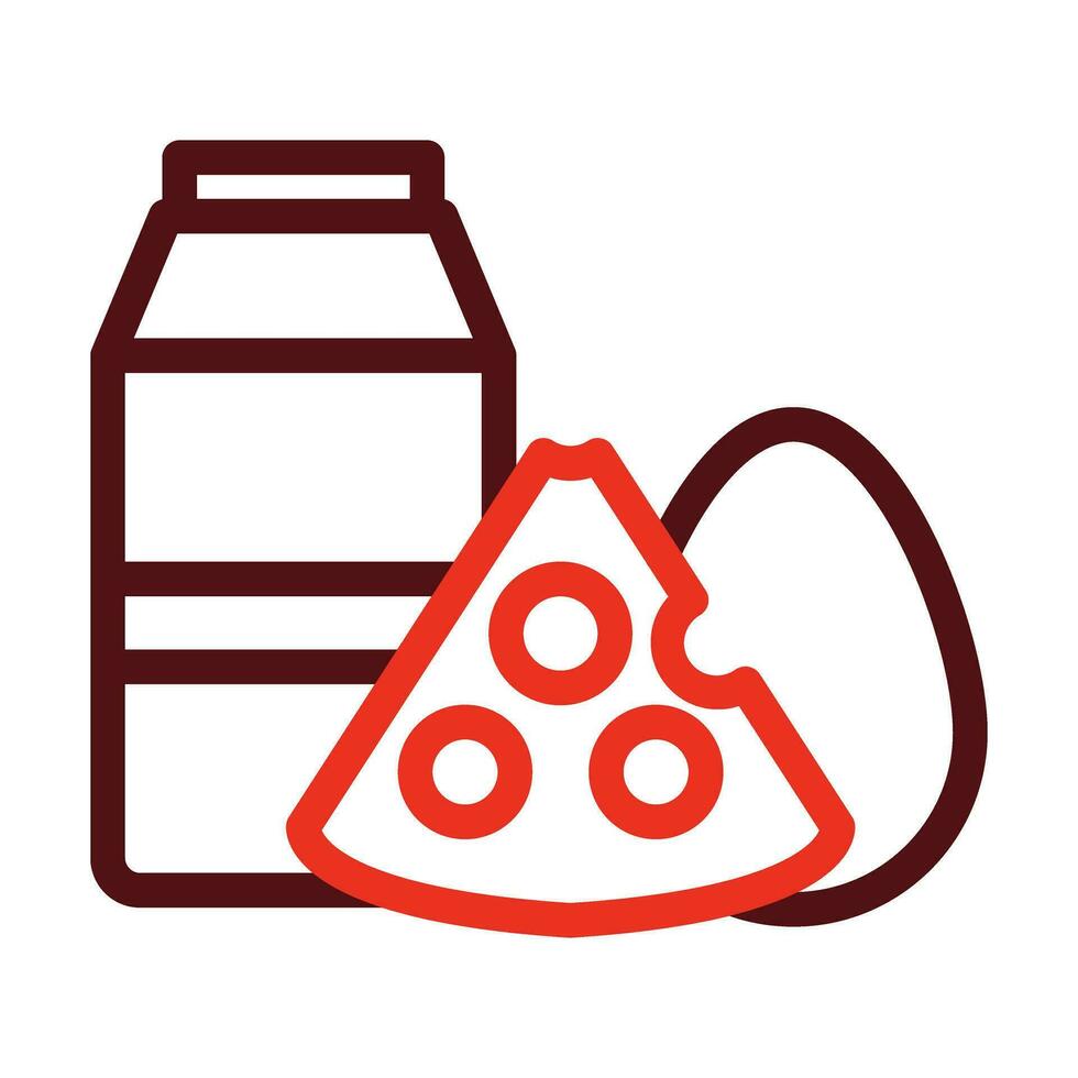 Dairy Products Vector Thick Line Two Color Icons For Personal And Commercial Use.