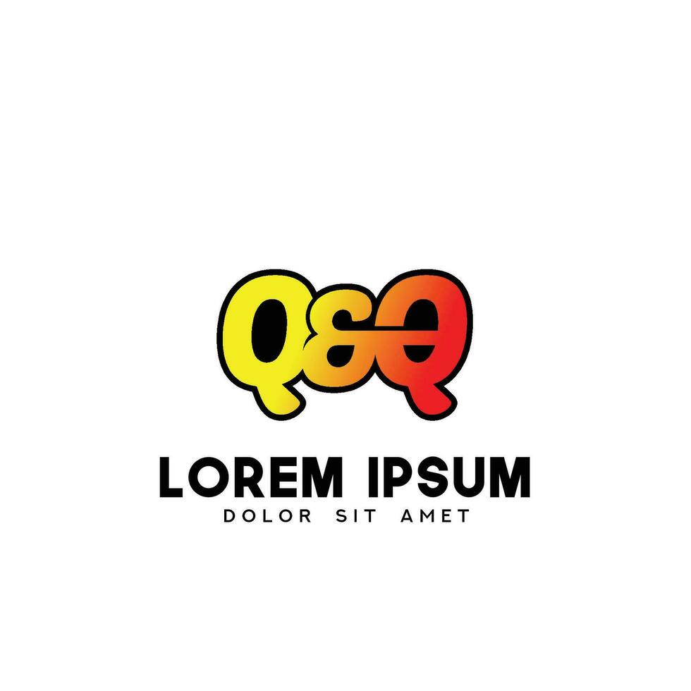 qq inicial logo diseño vector