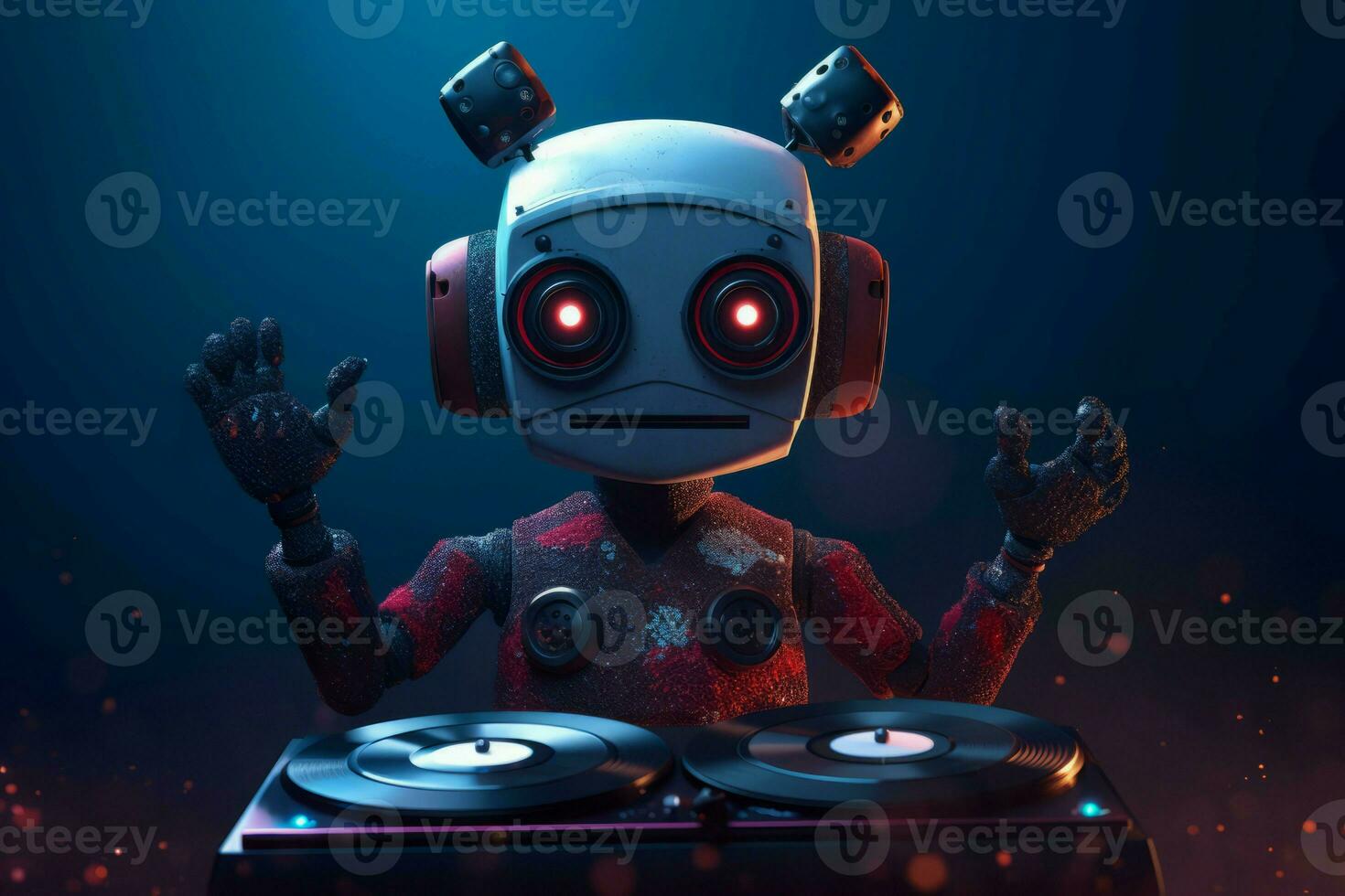robot DJ. generar ai foto