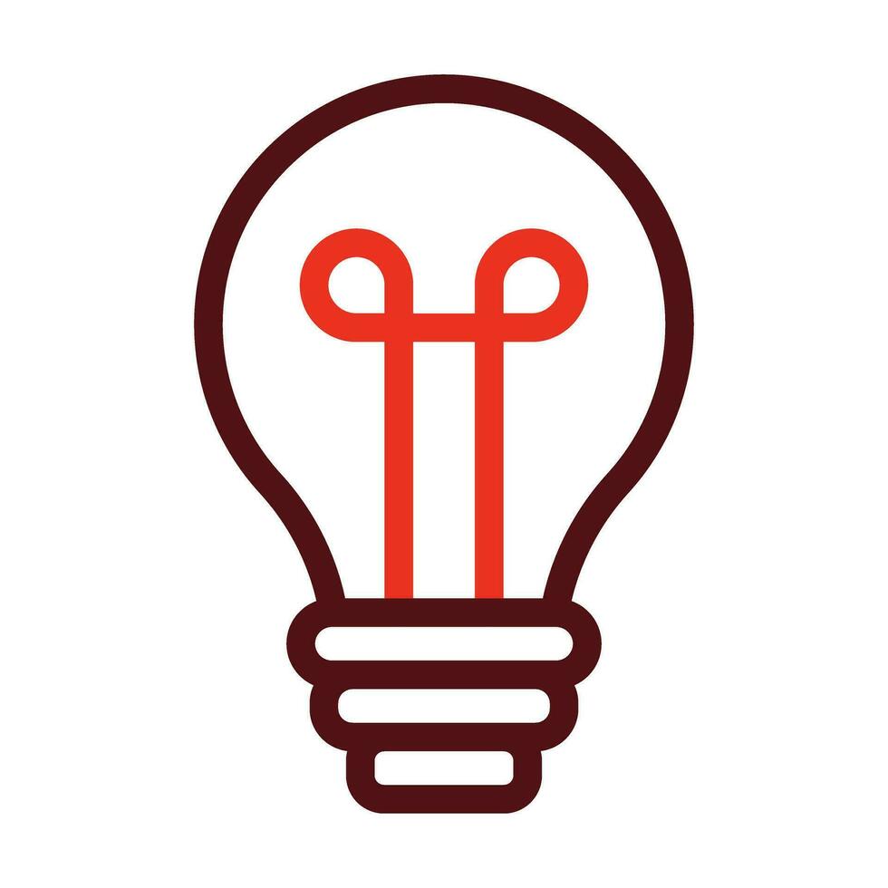 Light Bulb Vector Thick Line Two Color Icons For Personal And Commercial Use.