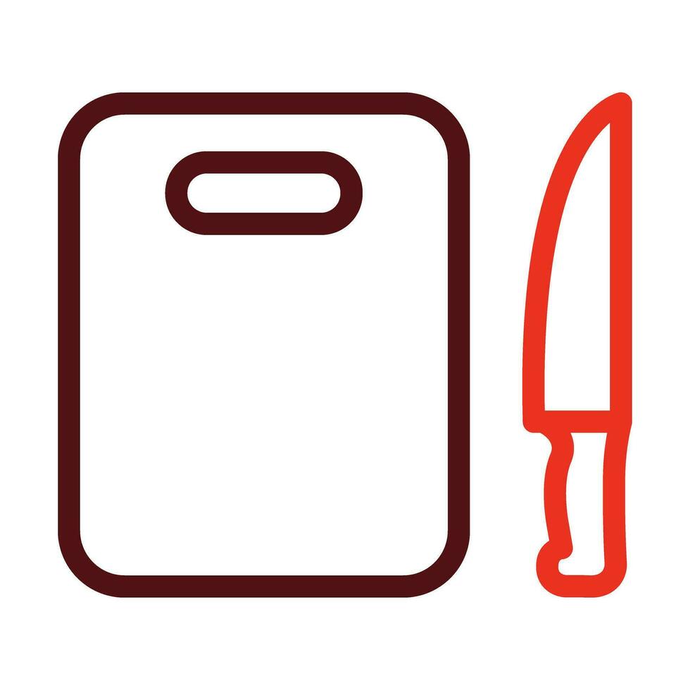 Cutting Board Vector Thick Line Two Color Icons For Personal And Commercial Use.