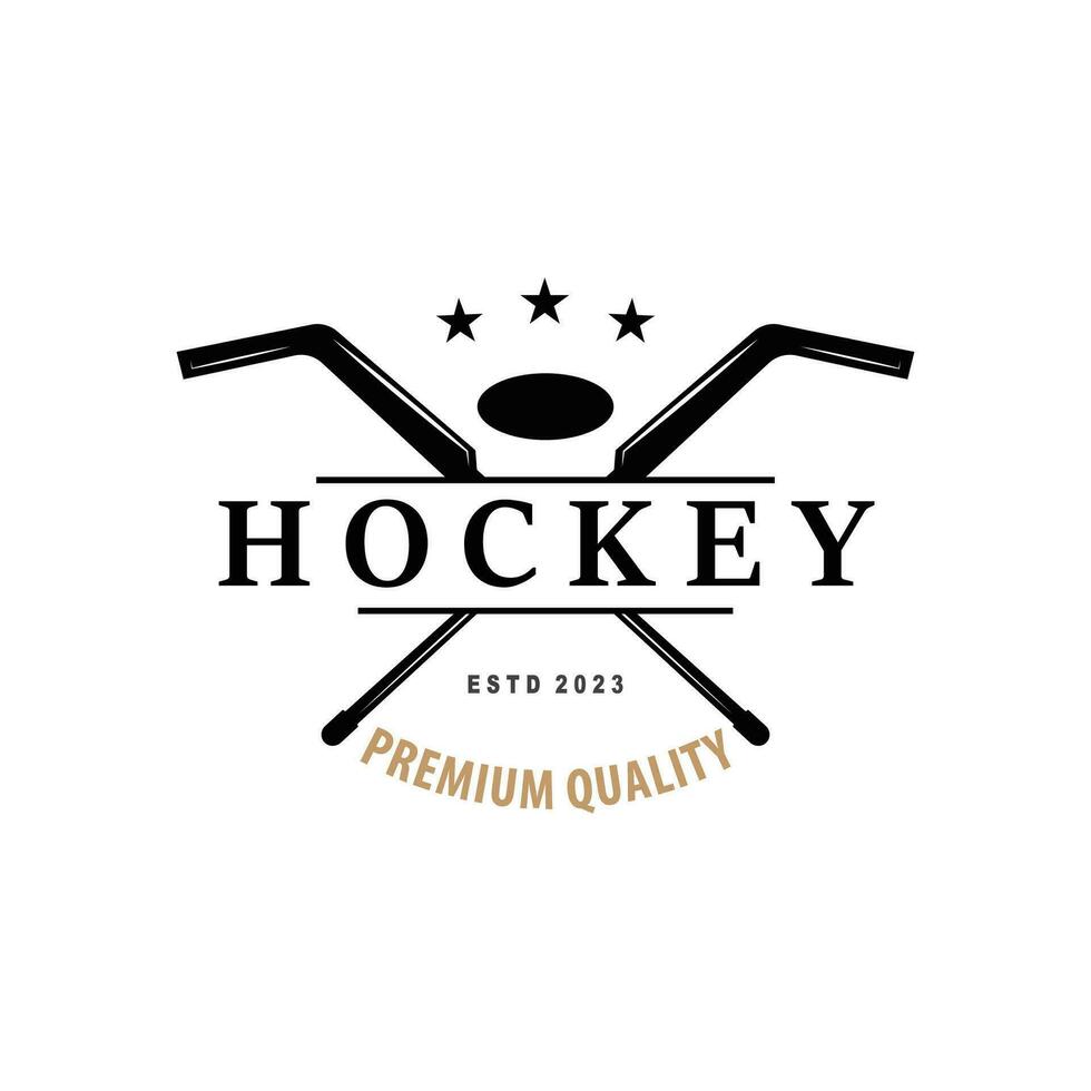 Hockey Logo Design, Sports Game Symbol Template vector