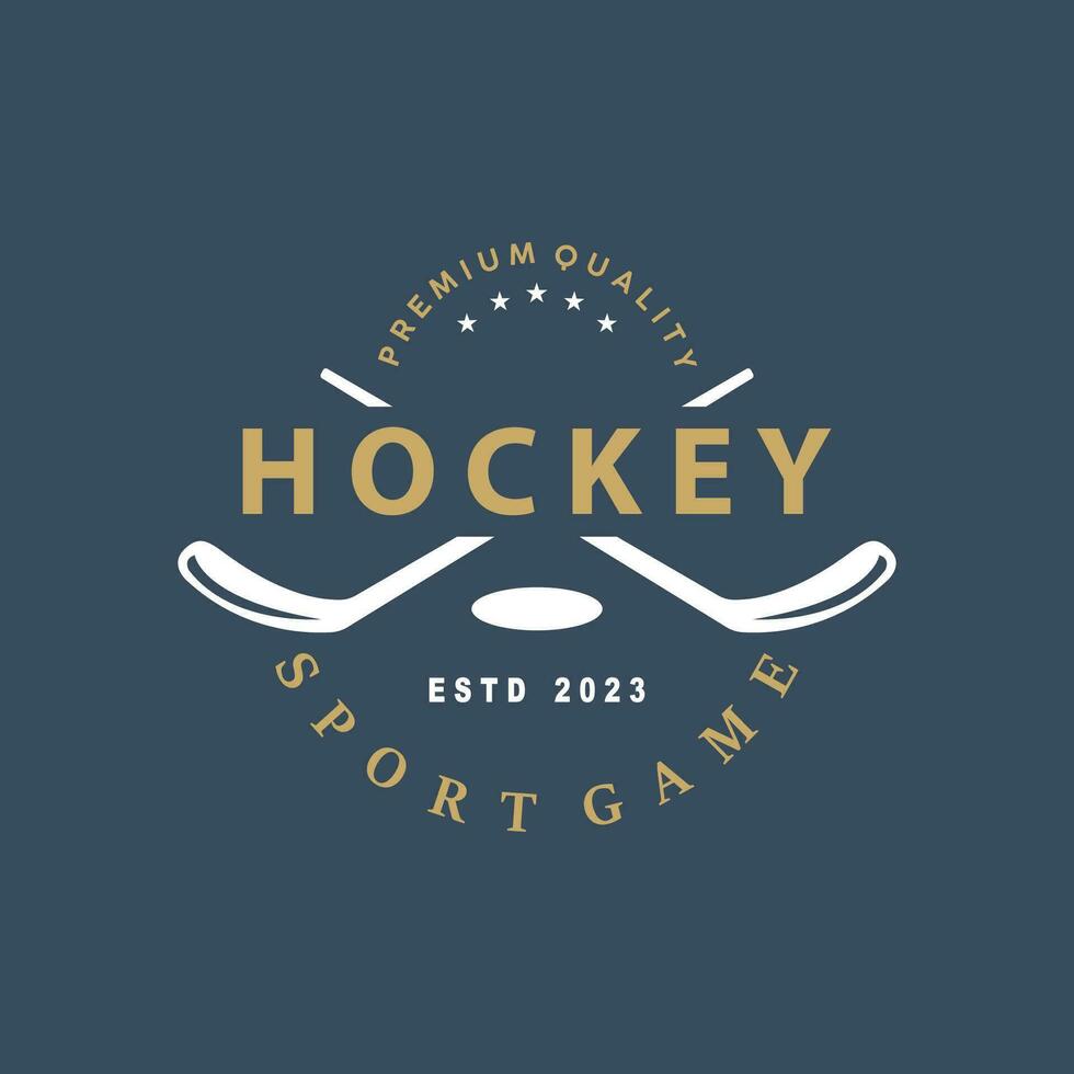 Hockey Logo Design, Sports Game Symbol Template vector