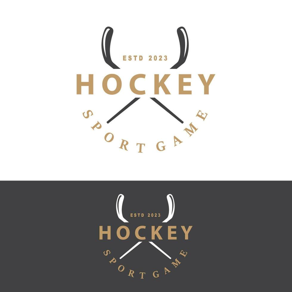 Hockey Logo Design, Sports Game Symbol Template vector