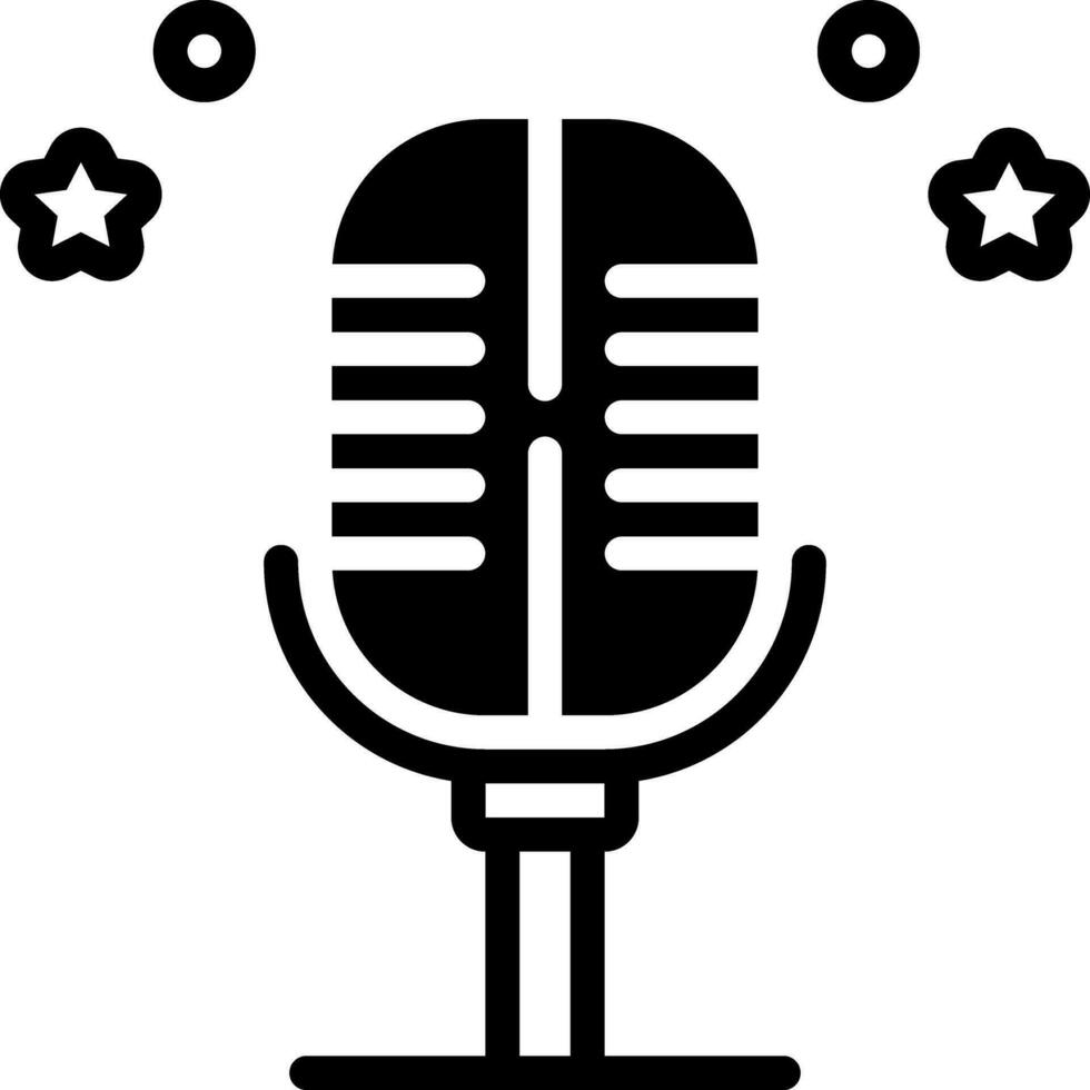 solid icon for mic vector