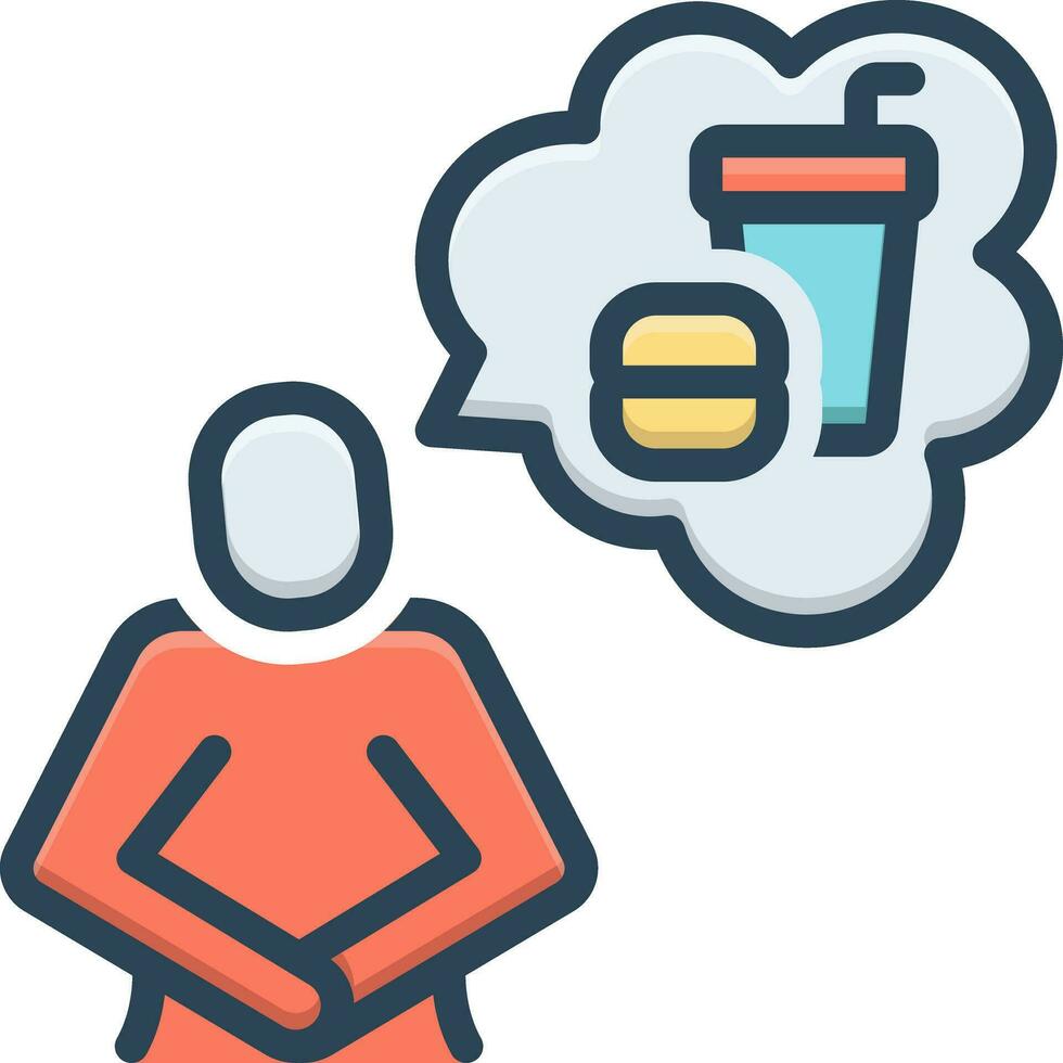 color icon for hungry vector