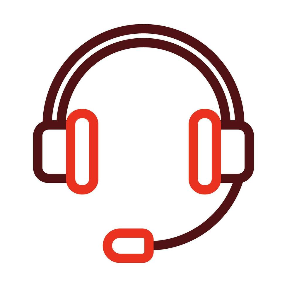 Headset Vector Thick Line Two Color Icons For Personal And Commercial Use.