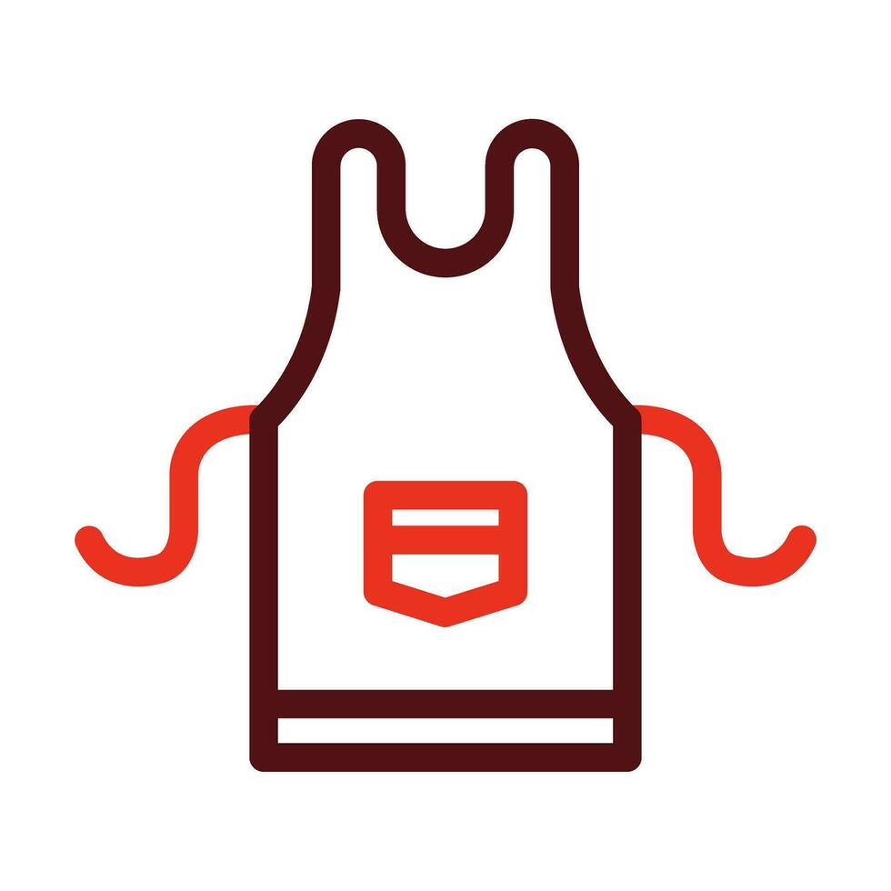 Apron Vector Thick Line Two Color Icons For Personal And Commercial Use.
