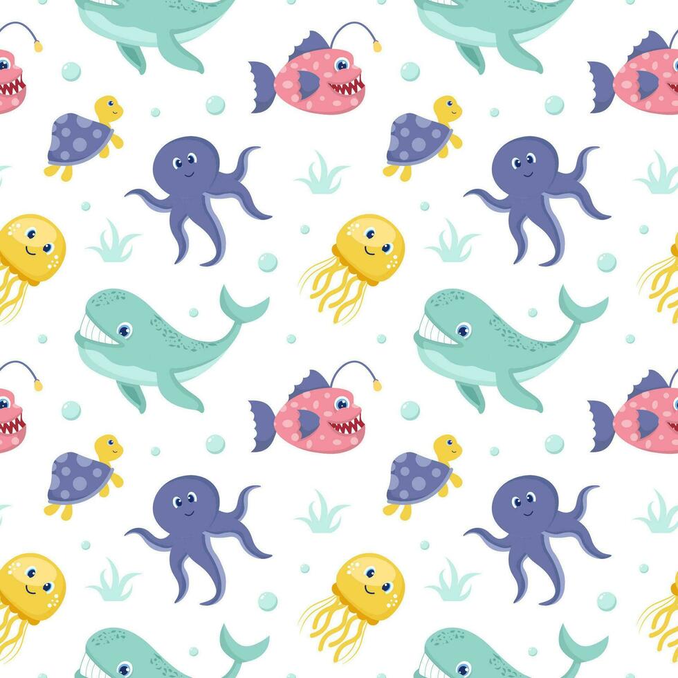 Smile Seamless Pattern Design Illustration with Smiling Character and Happiness Face in Template Hand Drawn Flat Cartoon vector