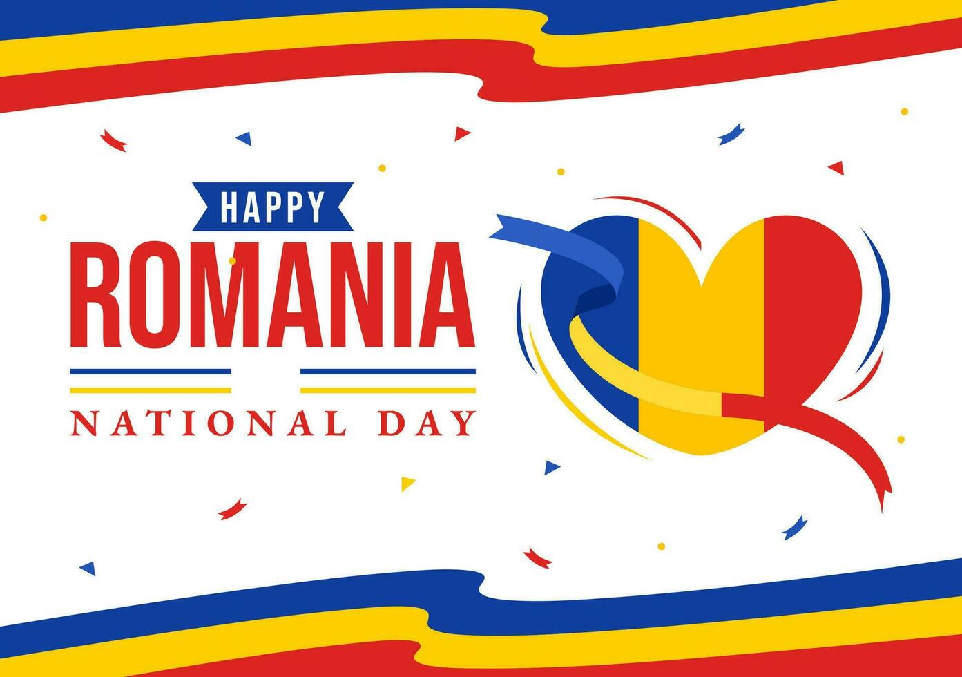 Romania National Day Vector Illustration on 1st December with Waving Flag Background in Romanian Great Union Memorial holiday Flat Cartoon Design