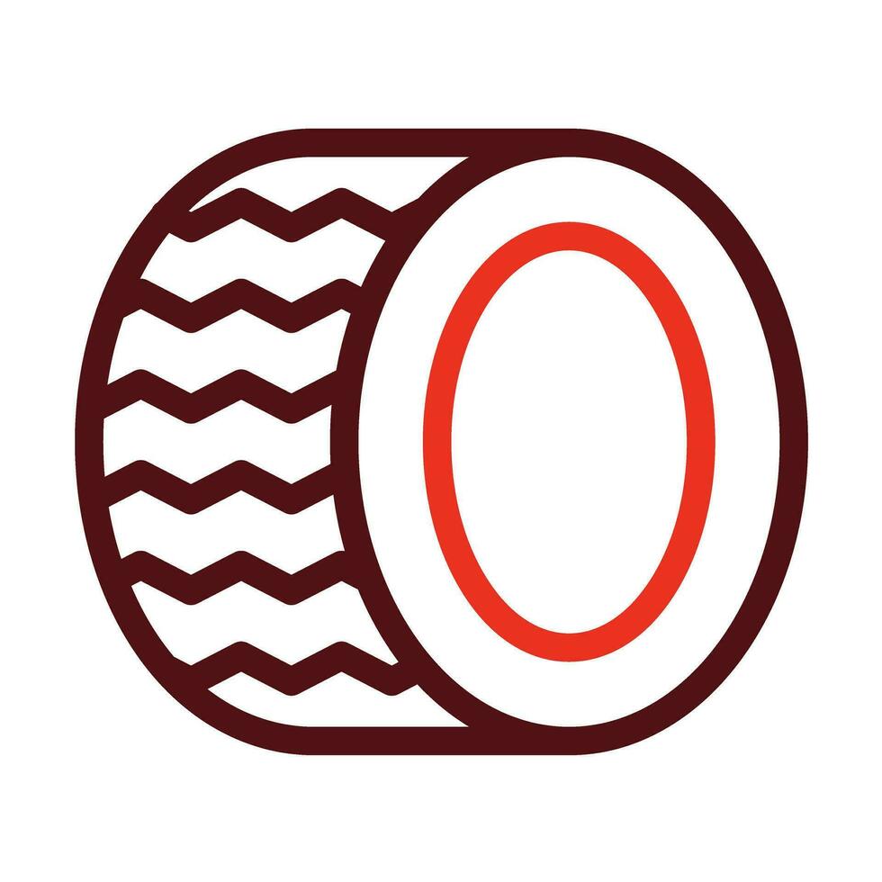 Tire Vector Thick Line Two Color Icons For Personal And Commercial Use.