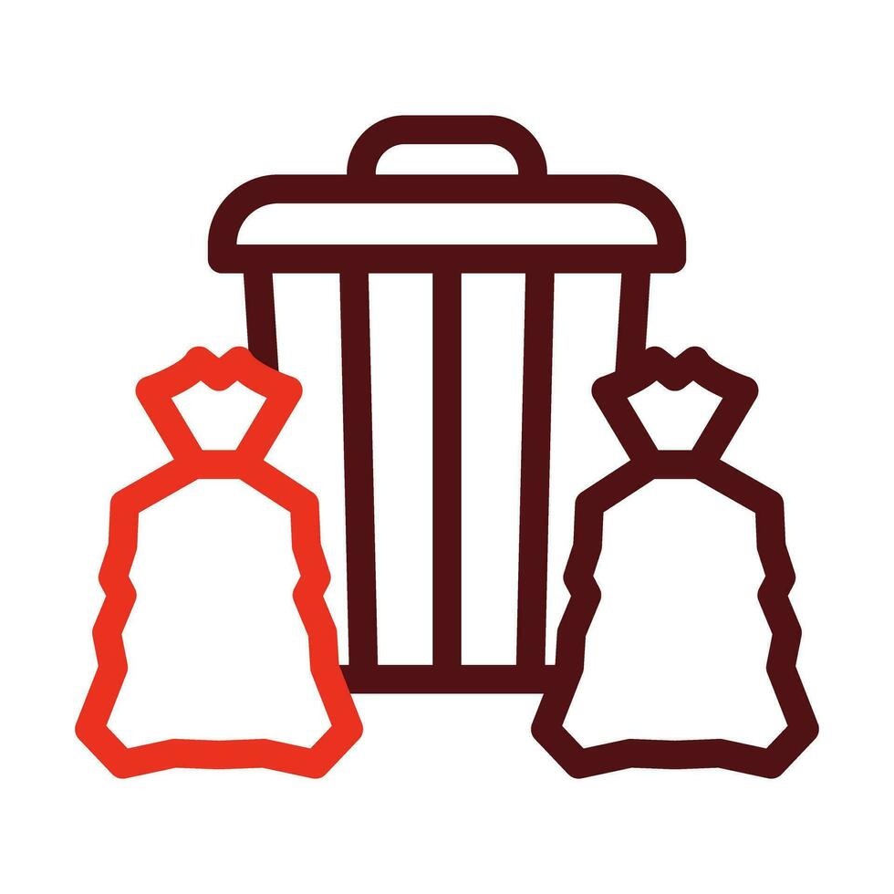 Garbage Vector Thick Line Two Color Icons For Personal And Commercial Use.