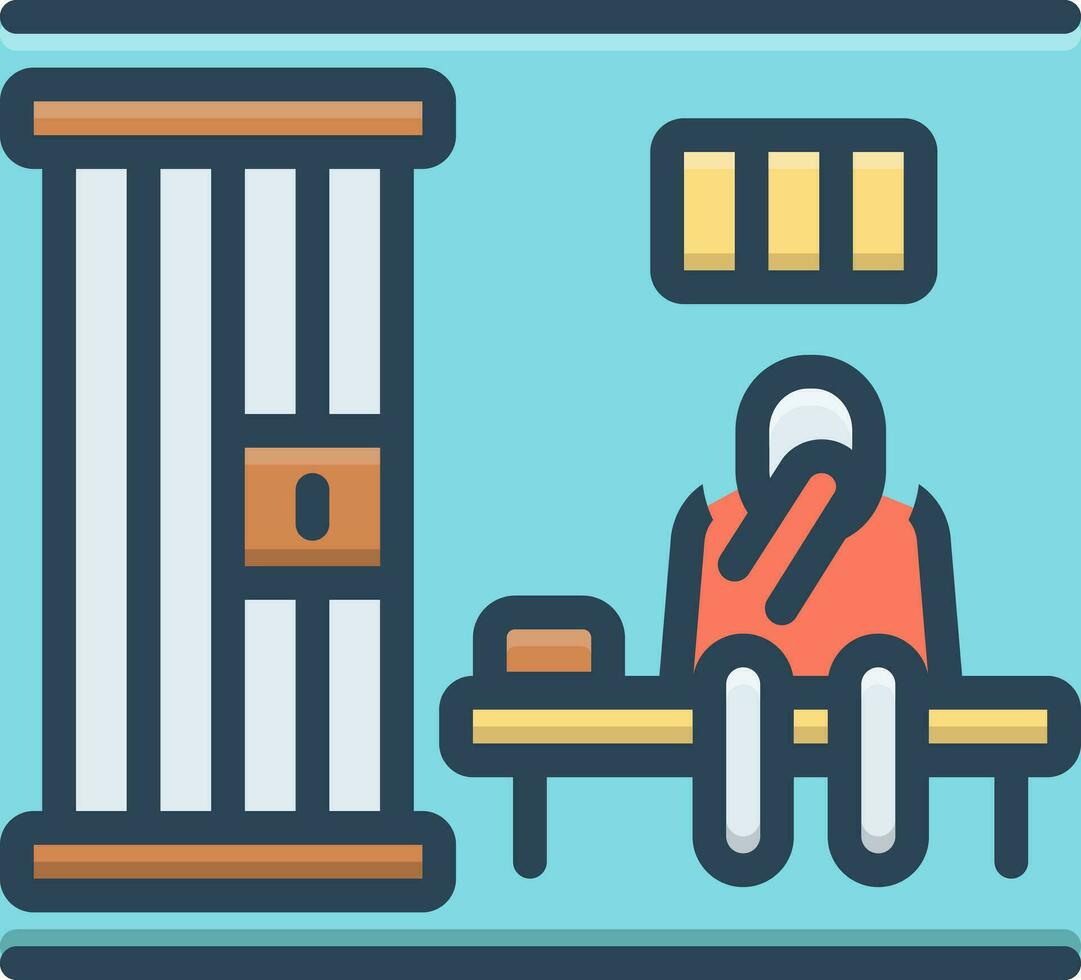 color icon for prisoner vector