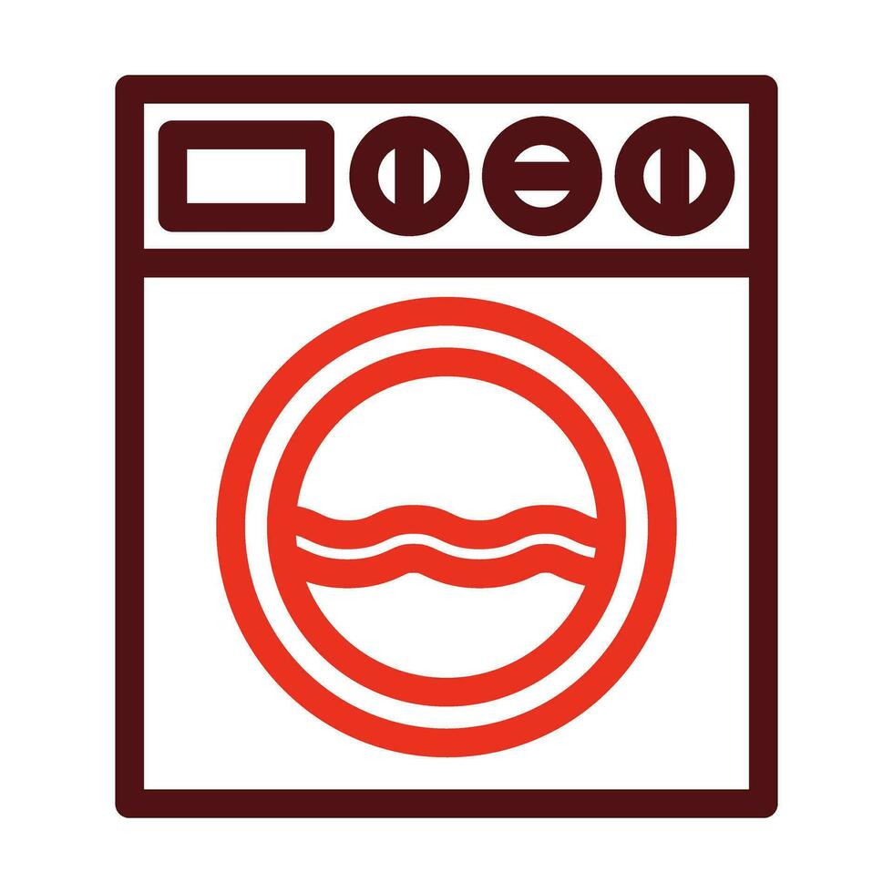 Washing Machine Vector Thick Line Two Color Icons For Personal And Commercial Use.