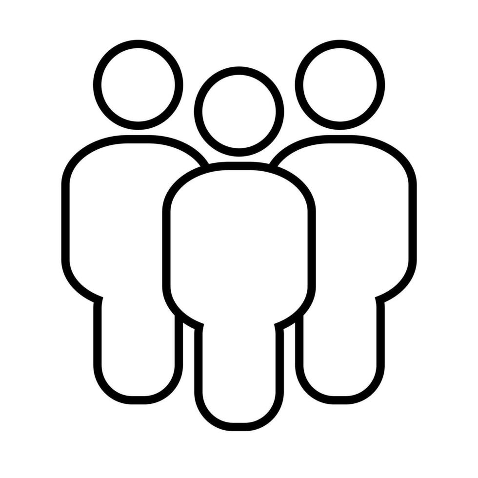 People outline flat style icon vector. Team work symbol. Group of humans sign For your web site design, logo, app, UI vector