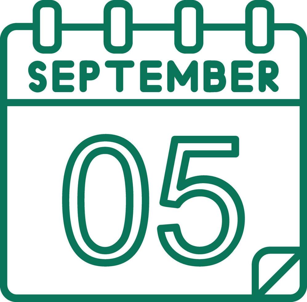 5 5 septiembre vector icono