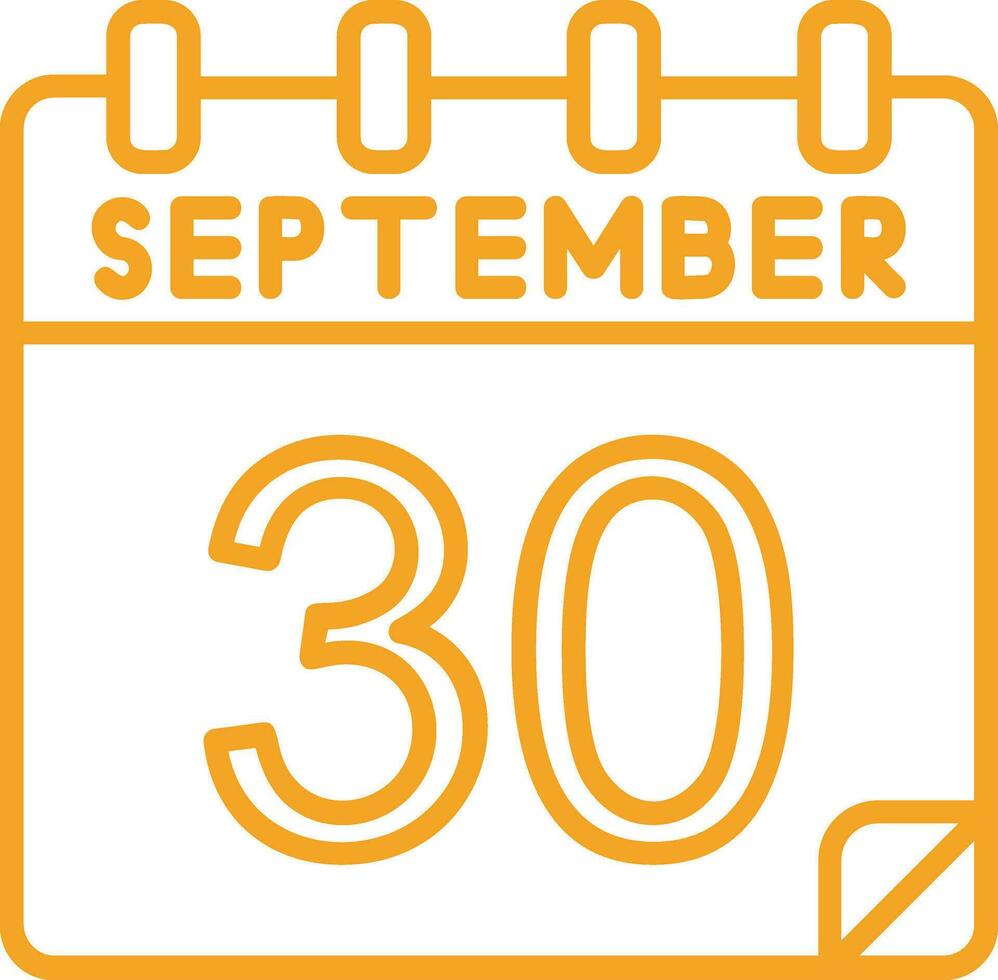 30 September Vector Icon